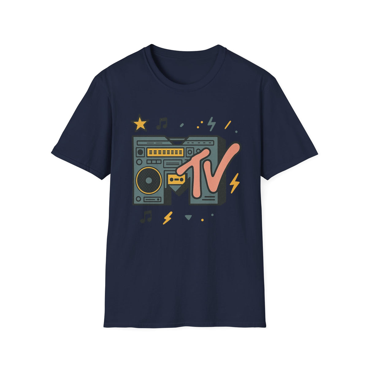 Retro MTV Vintage Luipaardprint Muziek Televisie Grafisch T-shirt 80s 90s Throwback Unisex Band Shirt Dierenprint Rockstijl T-Shirt