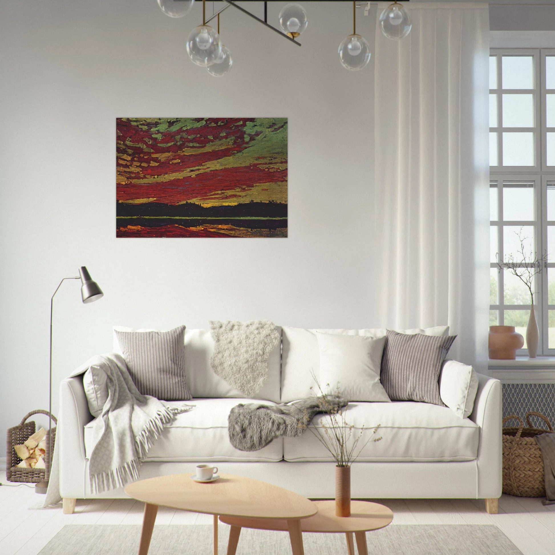SUNSET 1915 - Tom Thomson Brushed Aluminum Print - 70x100 cm / 28x40 inches | Tom Thomson Aluminum Print | Tom Thomson Prints