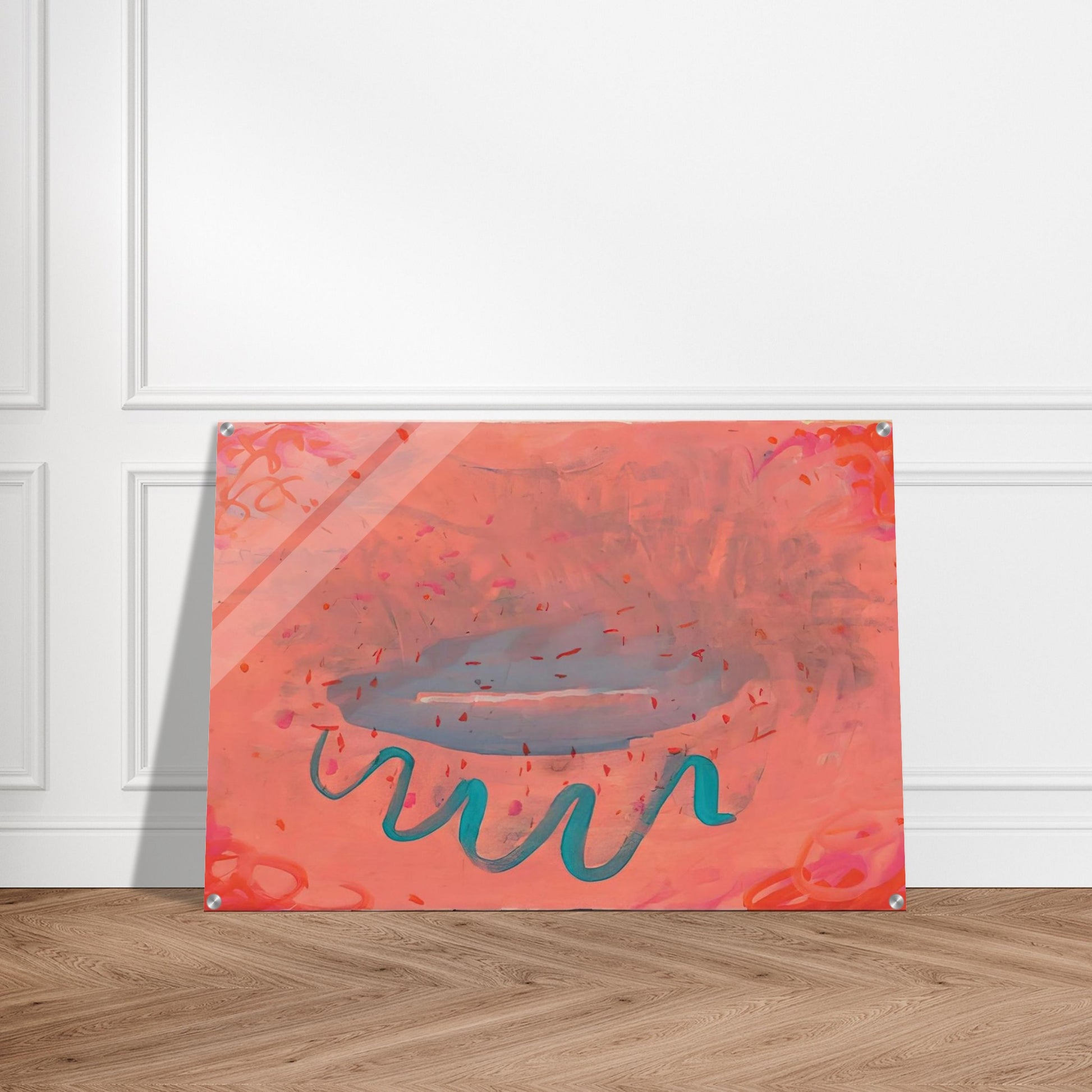 Untitled Lips with Turquoise - 1984 - Paul Thek Acrylic Print - 70x100 cm / 28x40″ inches