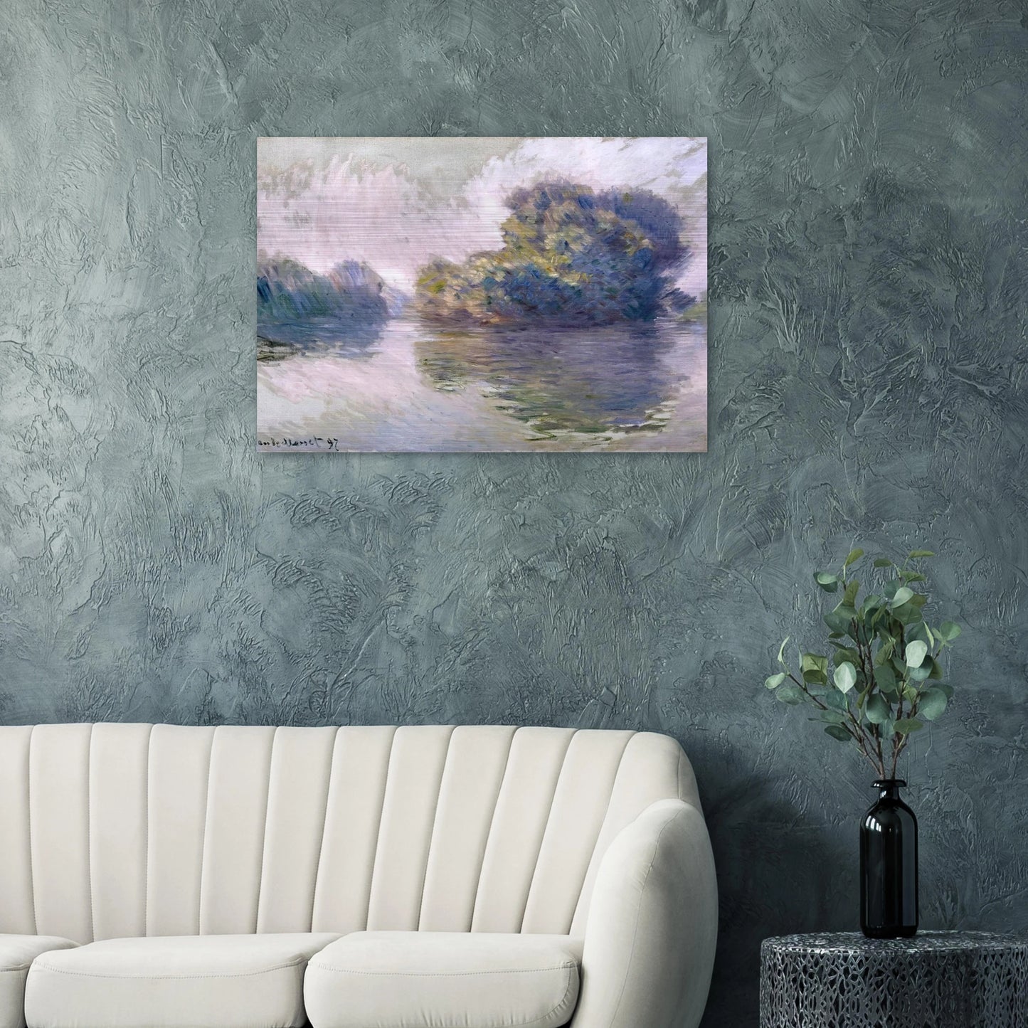 Islands at Port-Villez - claude monet Brushed Aluminum Print - 70x100 cm / 28x40 inches | claude monet Aluminum Print | claude monet Prints