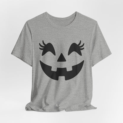 Jack-o'-lantern Gezicht Pompoen Wimpers Halloween Vrouwen Meisjes T-Shirt