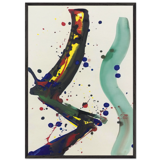 Drawing for Sculpture SF65-010 - Sam Francis 70x100 cm / 28x40 inches Framed Art Print – Black Wooden Frame