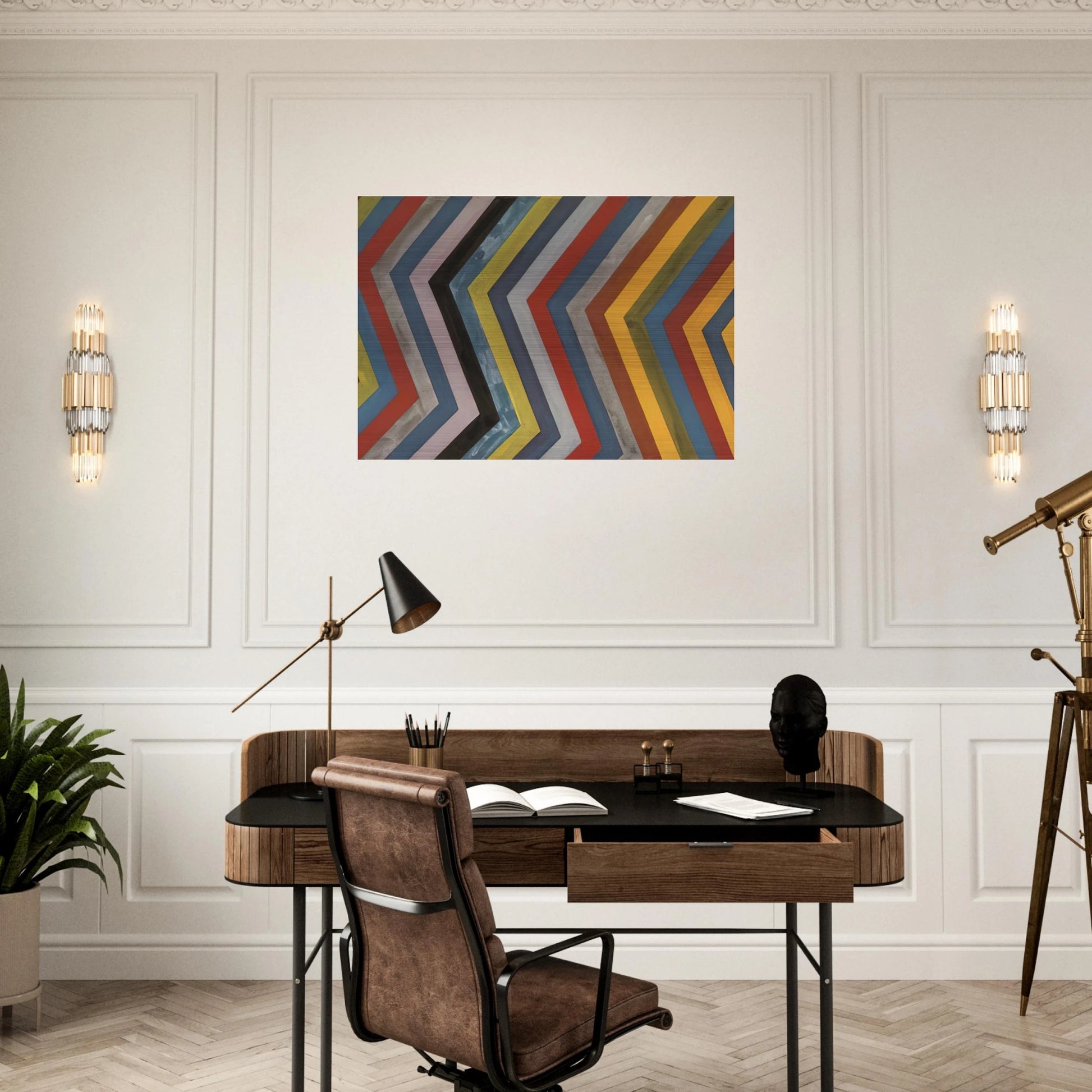 Irregular Bands with Colors Superimposed - Sol LeWitt Brushed Aluminum Print - 70x100 cm / 28x40 inches | Sol LeWitt Aluminum Print | Sol LeWitt Prints