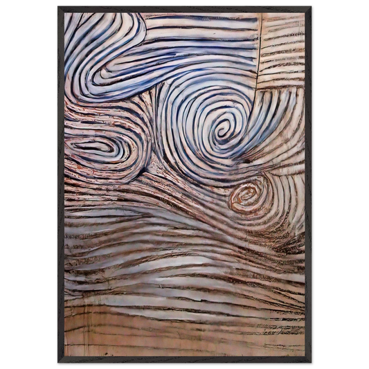 Spiral Motif in White Black and Indigo - 1951 - Victor Pasmore 70x100 cm / 28x40 inches Framed Art Print – Black Wooden Frame