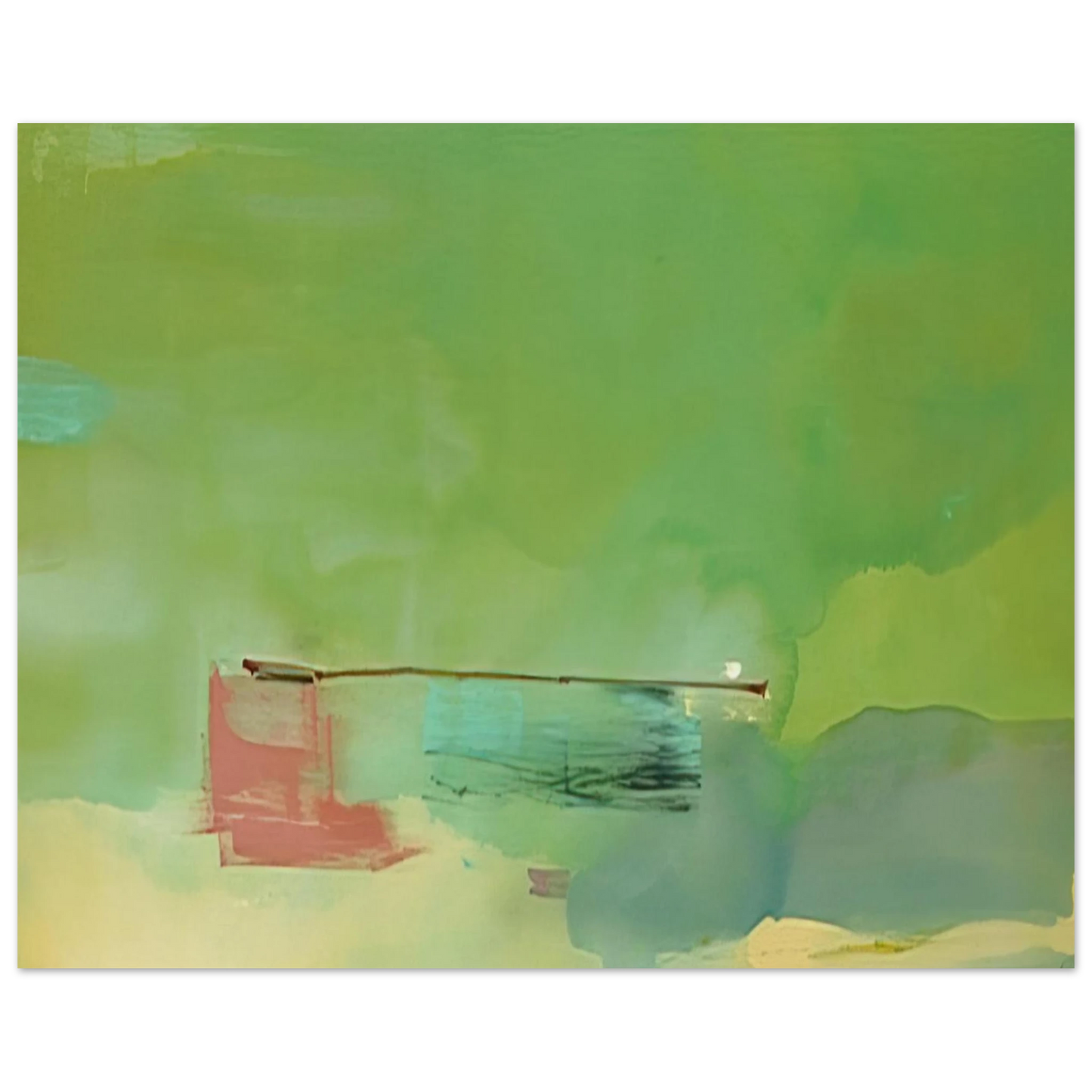 Helen Frankenthaler - Springscape - 1975 Wall art - 45x60 cm / 18x24 inches - Premium Wooden Framed Poster With Fine Art Paper-canvas - White frame