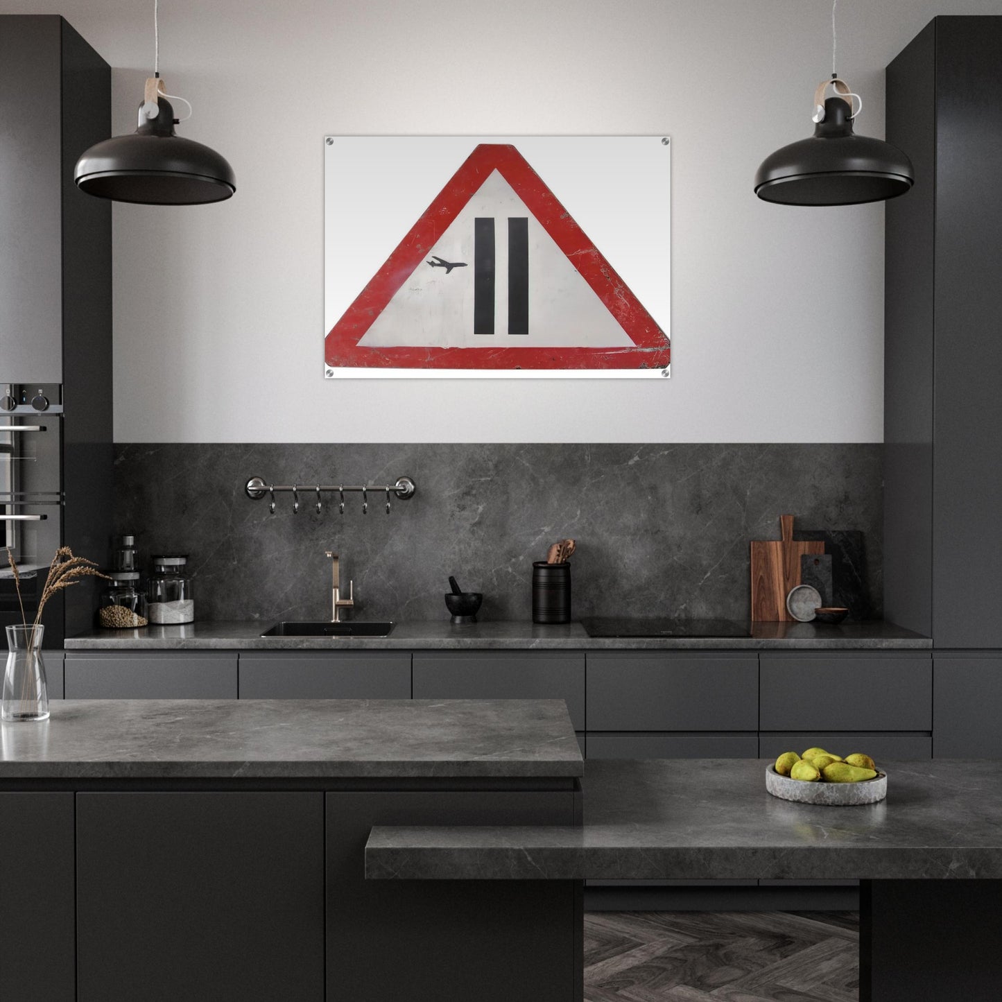 WARNING SIGN 2006 - Banksy Acrylic Print - 70x100 cm / 28x40″ inches