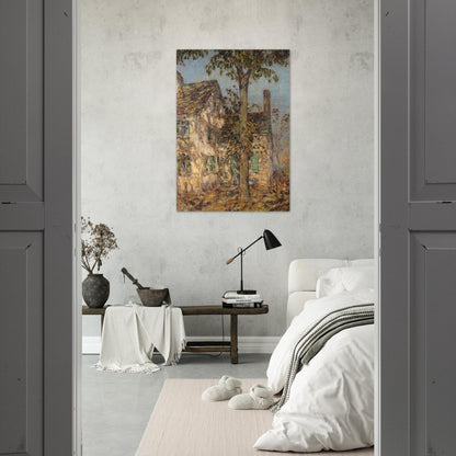Sunlight on an Old House, Putnam - Childe Hassam Brushed Aluminum Print - 70x100 cm / 28x40 inches | Childe Hassam Aluminum Print | Childe Hassam Prints