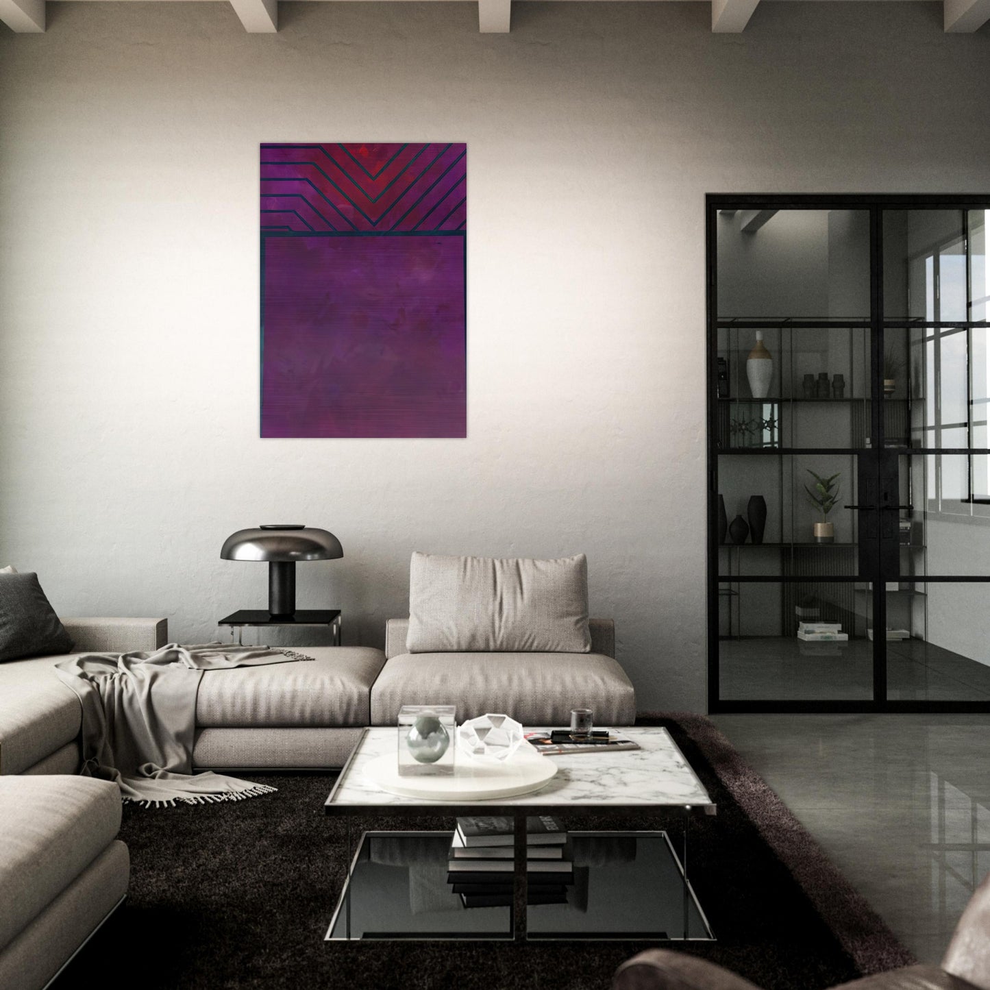 UNTITLED 1986 - Luis Feito Brushed Aluminum Print - 70x100 cm / 28x40 inches | Luis Feito Aluminum Print | Luis Feito Prints