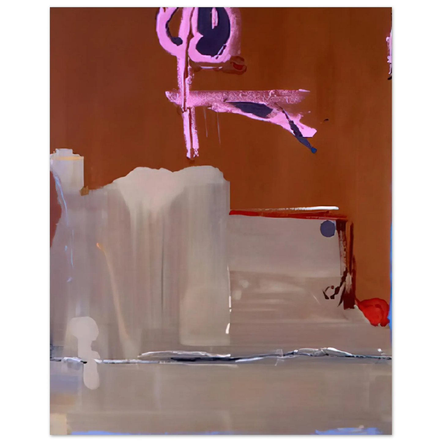 Helen Frankenthaler - Captain s Watch - 1986 Wall art - 21x29.7 cm / 8x12" - Premium Wooden Framed Poster With Fine Art Paper - White frame