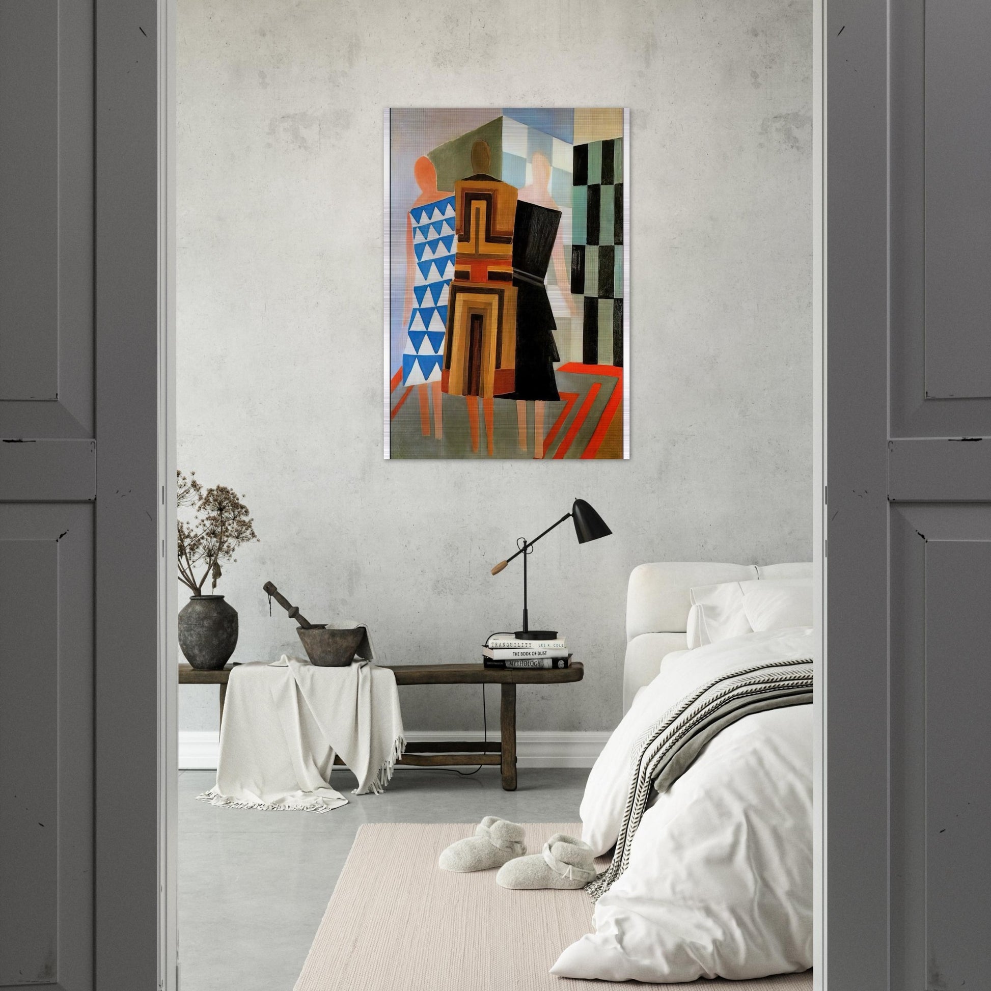 THREE WOMEN DRESSED SIMULTANEOUSLY - Sonia Delaunay Brushed Aluminum Print - 70x100 cm / 28x40 inches | Sonia Delaunay Aluminum Print | Sonia Delaunay Prints