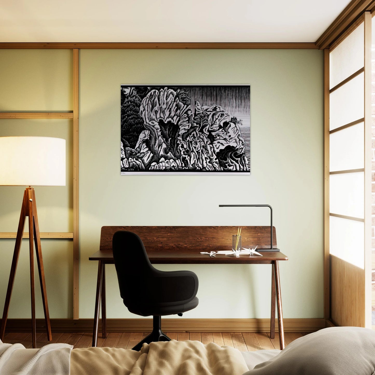 CALANCHE OF PIANA CORSICA FEBRUARY 1934 1934 - MC Escher Brushed Aluminum Print - 70x100 cm / 28x40 inches | MC Escher Aluminum Print | MC Escher Prints