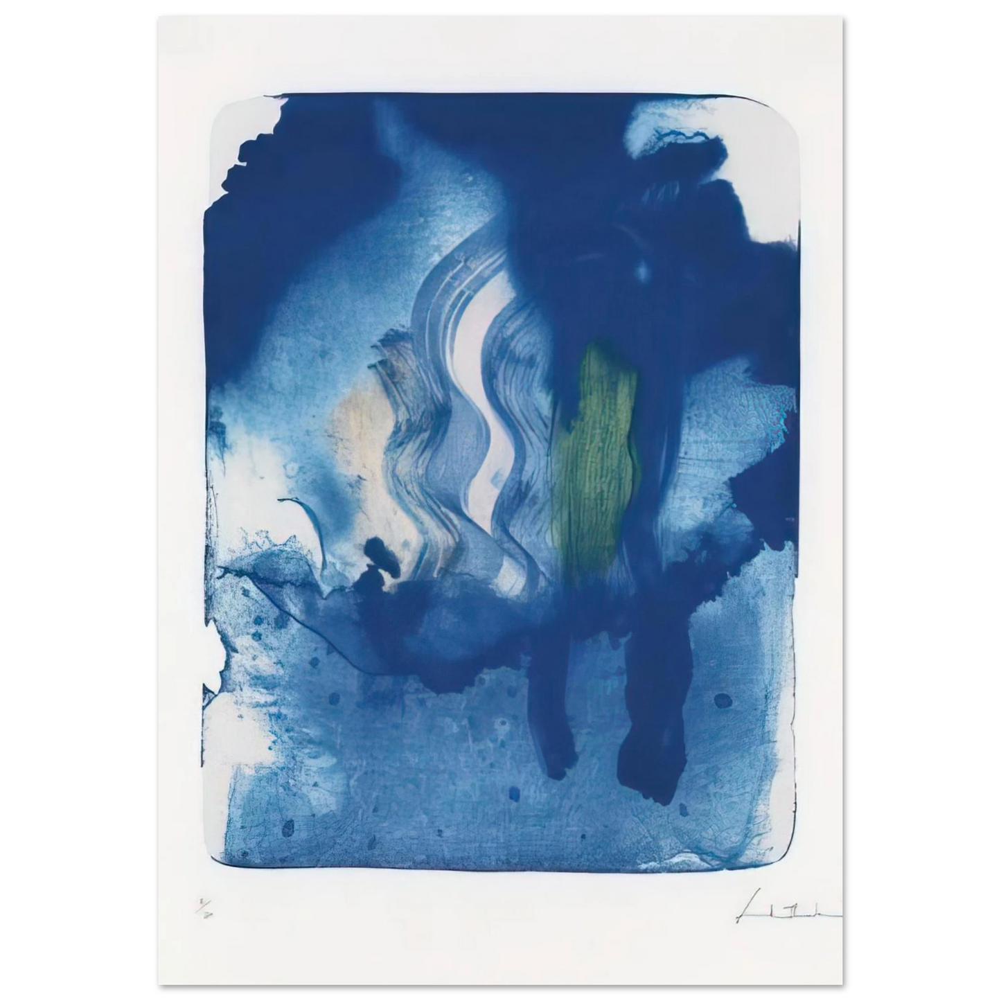 Helen Frankenthaler - Reflections V - 1995 Wall art - 21x29.7 cm / 8x12" - Fine Art Poster-canvas - -