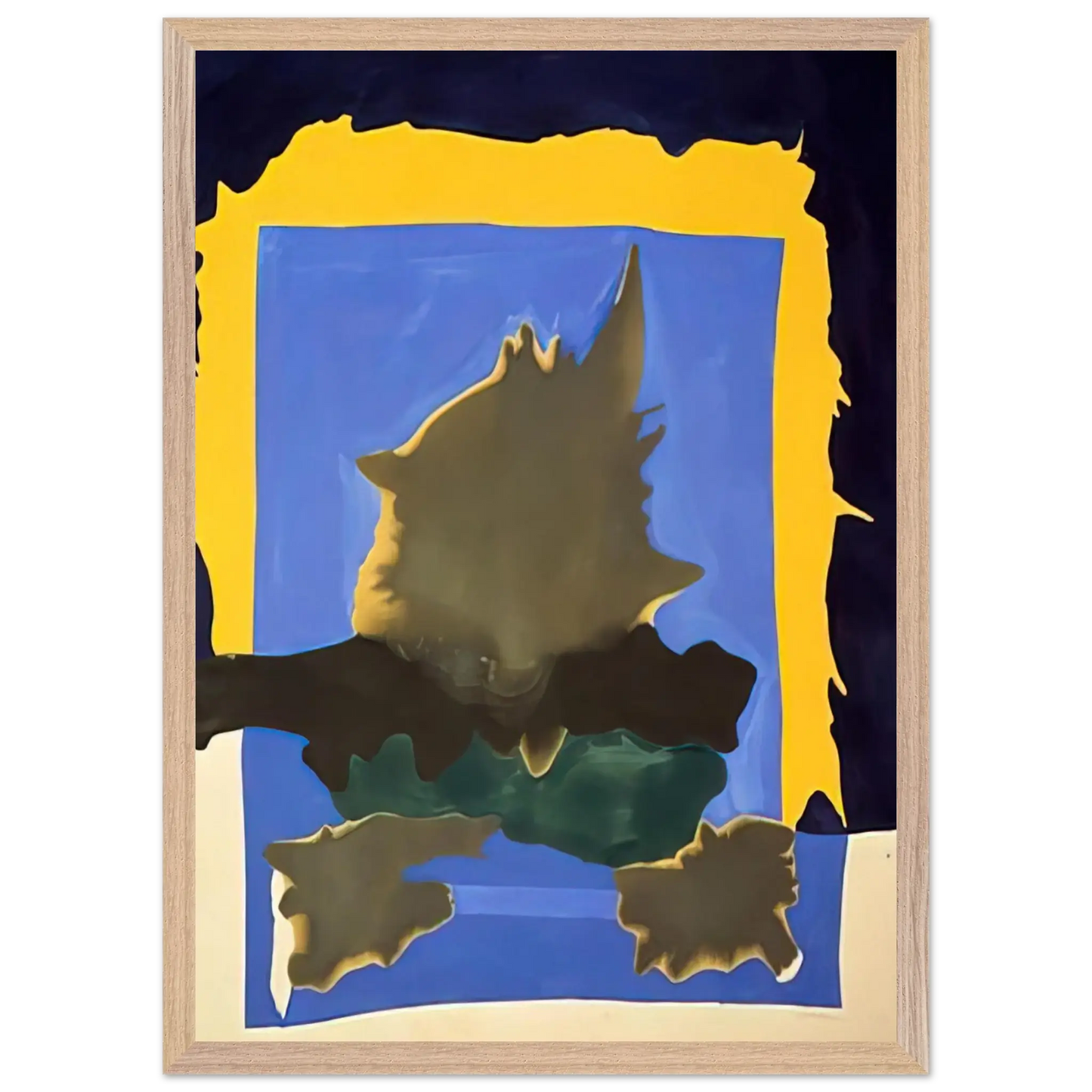 Helen Frankenthaler - Interior Landscape - 1964 Wall art - 28x43  cm / XL (11x17 Inches) - Premium Wooden Framed Poster With Fine Art Paper - White frame