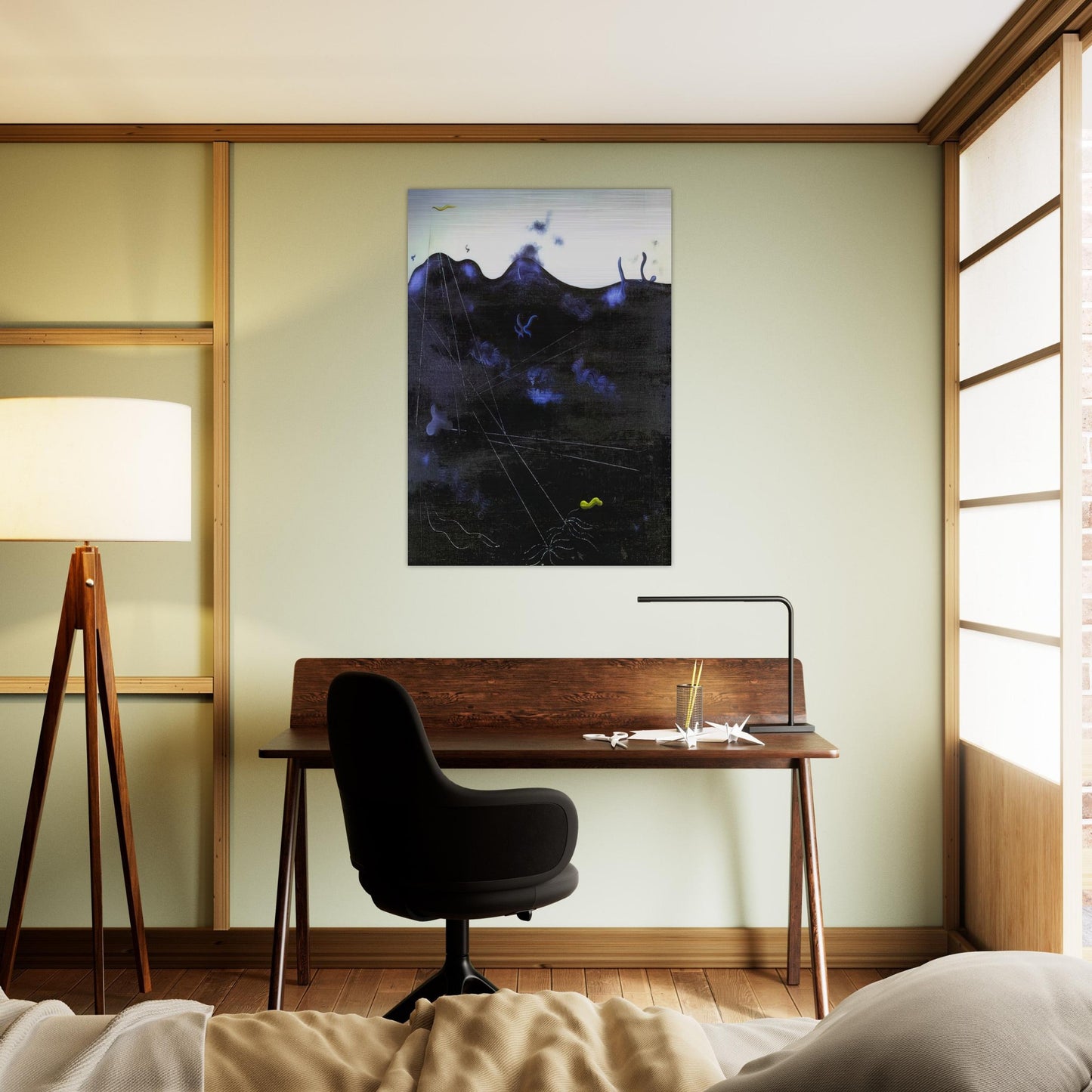 Blue Bed - Yves Tanguy Brushed Aluminum Print - 70x100 cm / 28x40 inches | Yves Tanguy Aluminum Print | Yves Tanguy Prints