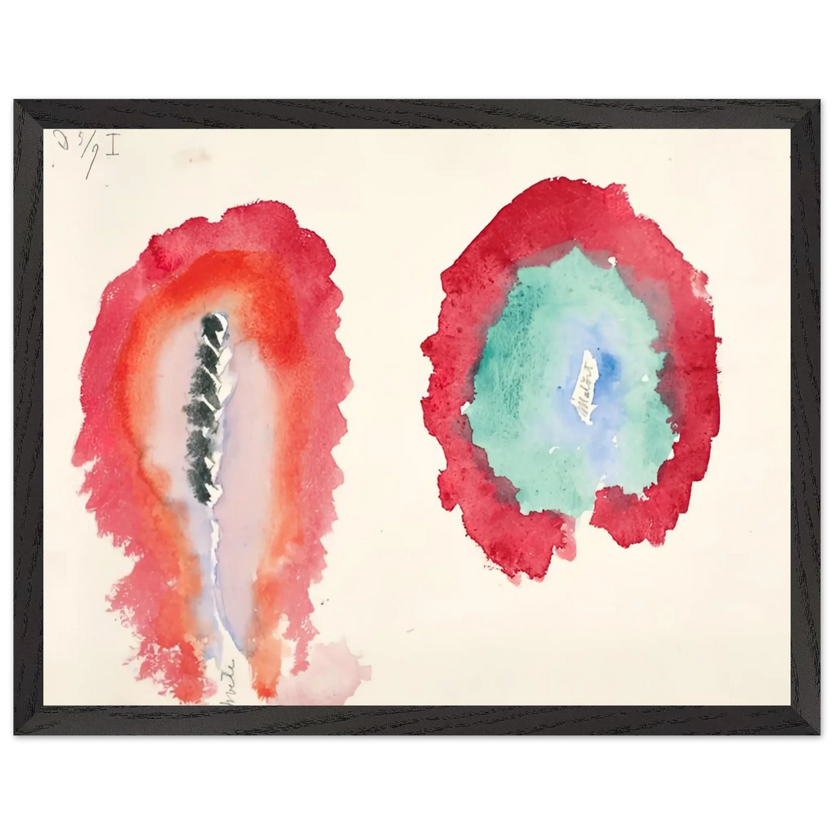 Hilma af Klint - WHEAT AND WORMWOOD 1922 Wall art - 15x20 cm / 6x8 Inches - Premium Wooden Framed Poster With Fine Art Paper - Black frame
