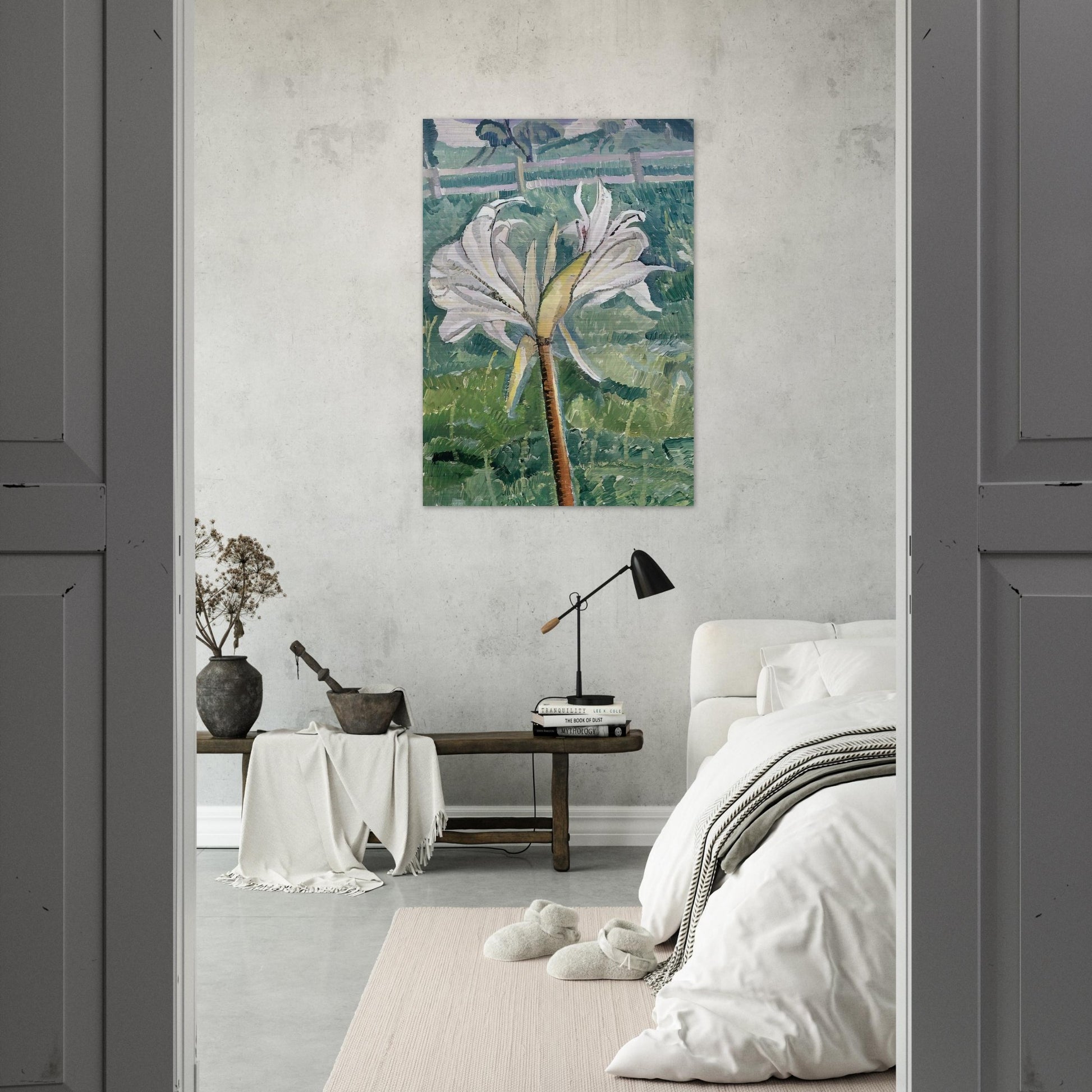 Lily growing in a field by the sea - 1927 - Grace Cossington Smith Brushed Aluminum Print - 70x100 cm / 28x40 inches | Grace Cossington Smith Aluminum Print | Grace Cossington Smith Prints