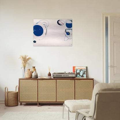 Blue Balls VIII - Sam Francis Brushed Aluminum Print - 70x100 cm / 28x40 inches | Sam Francis Aluminum Print | Sam Francis Prints