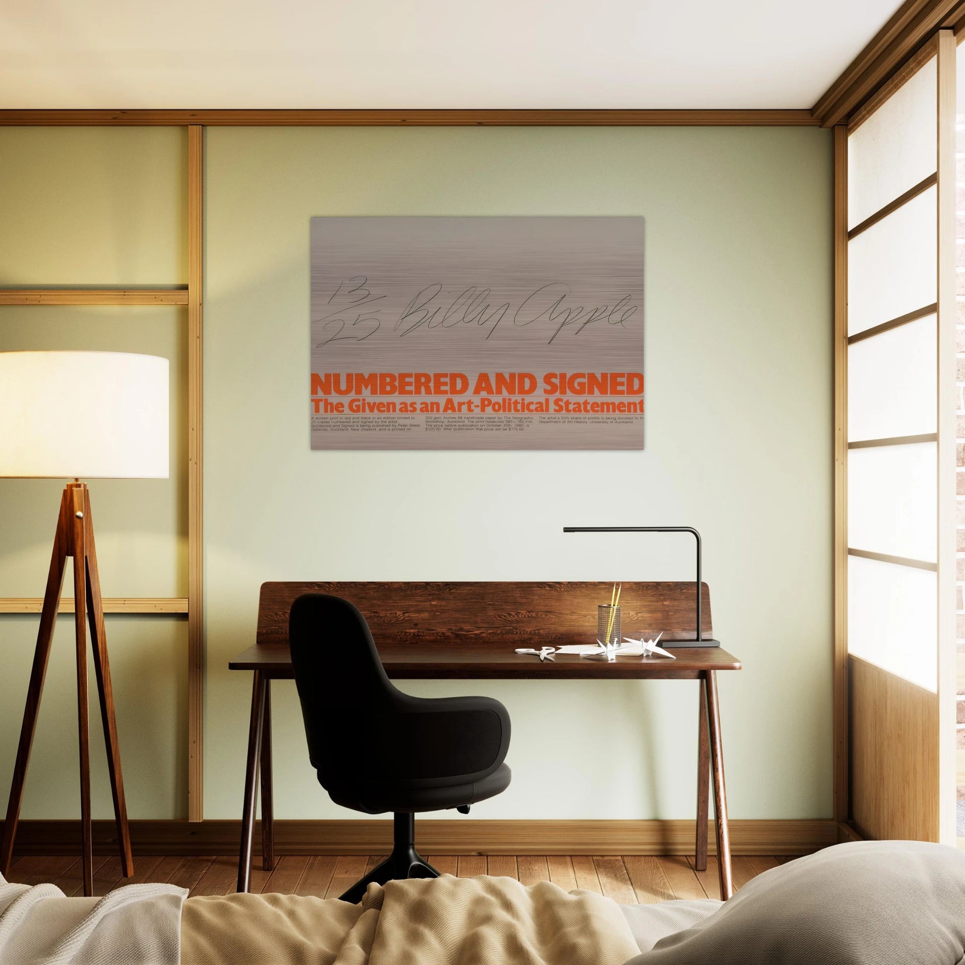 Numbered and Signed - 1980 - Billy Apple Brushed Aluminum Print - 70x100 cm / 28x40 inches | Billy Apple Aluminum Print | Billy Apple Prints
