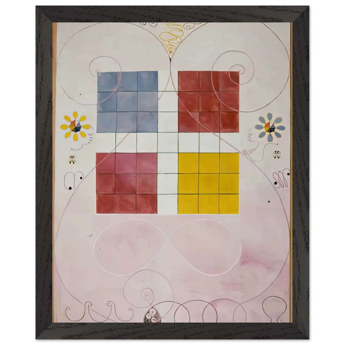 Hilma af Klint - DE TIO ST RSTA N 10 ALDERDOMEN 1907 Wall art - 40x50 cm / 16x20 Inches - Premium Wooden Framed Poster With Fine Art Paper - Wood frame