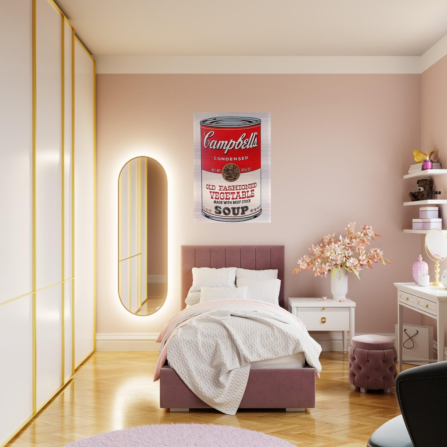 Campbell's Soup Can  Old Fashioned Vegetable  - Andy Warhol Brushed Aluminum Print - 70x100 cm / 28x40 inches | Andy Warhol Aluminum Print | Andy Warhol Prints