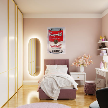 Campbell's Soup Can  Old Fashioned Vegetable  - Andy Warhol Brushed Aluminum Print - 70x100 cm / 28x40 inches | Andy Warhol Aluminum Print | Andy Warhol Prints