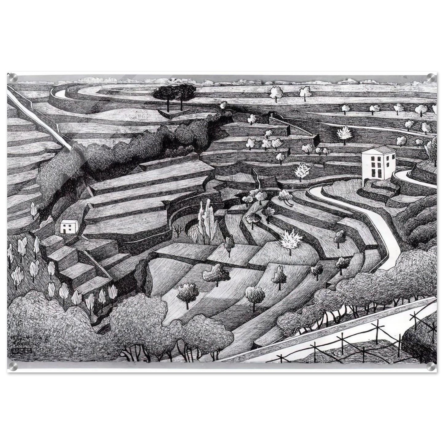 RAVELLO II - MC Escher Acrylic Print - 70x100 cm / 28x40″ inches | MC Escher Wall Art | MC Escher Prints