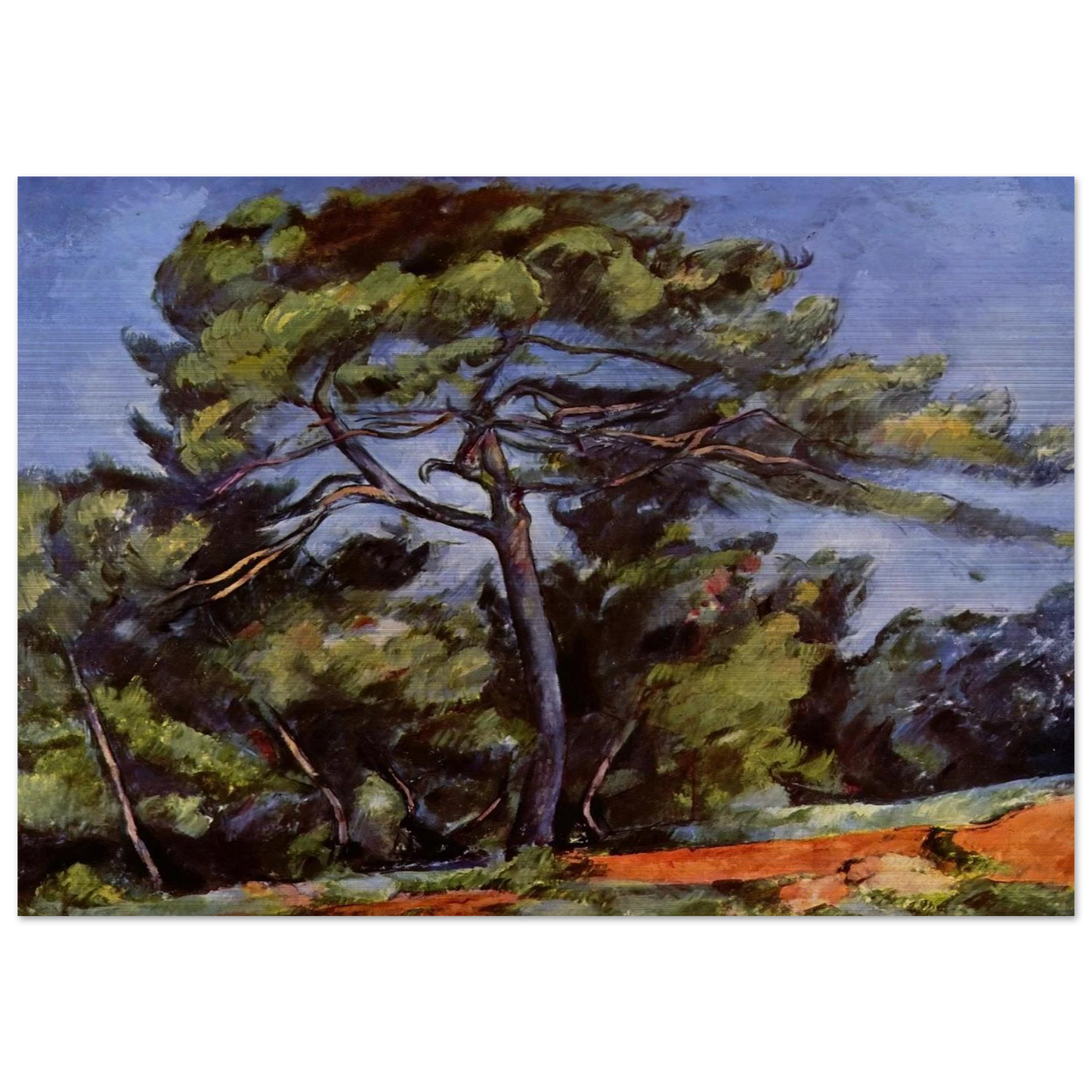 The Great Pine - Paul Cézanne Brushed Aluminum Print - 70x100 cm / 28x40 inches | Paul Cézanne Aluminum Print | Paul Cézanne Prints