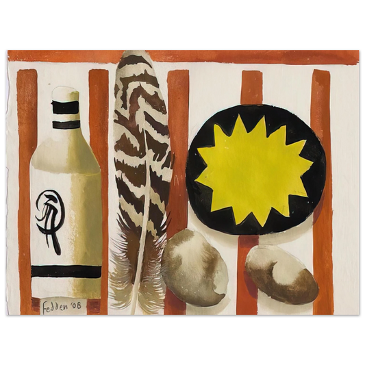 Mary Fedden - Feather and two stones - 2008  75x100 cm / 30x40inches Fine Art Poster