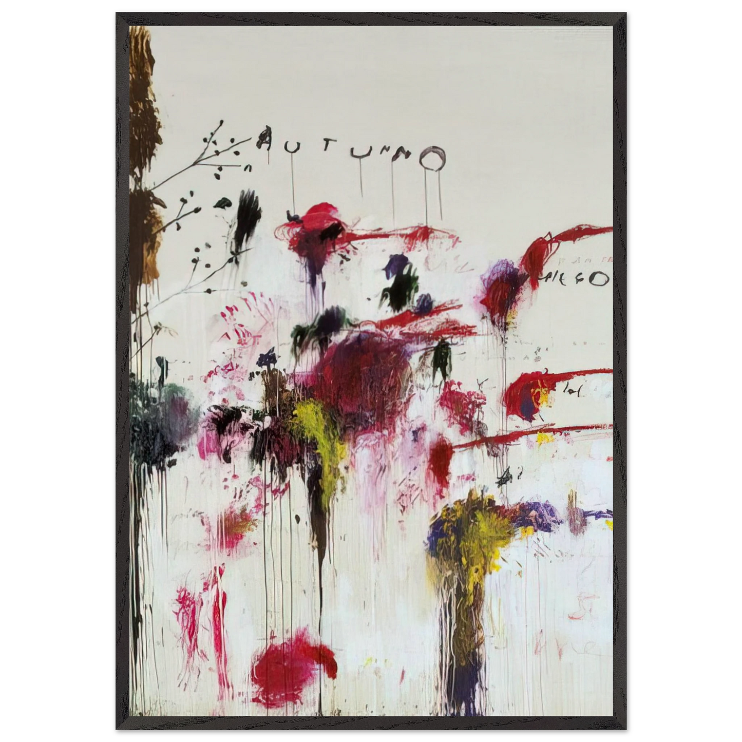 Quattro Stagioni II Autunno - Cy Twombly 70x100 cm / 28x40 inches Framed Art Print – Black Wooden Frame