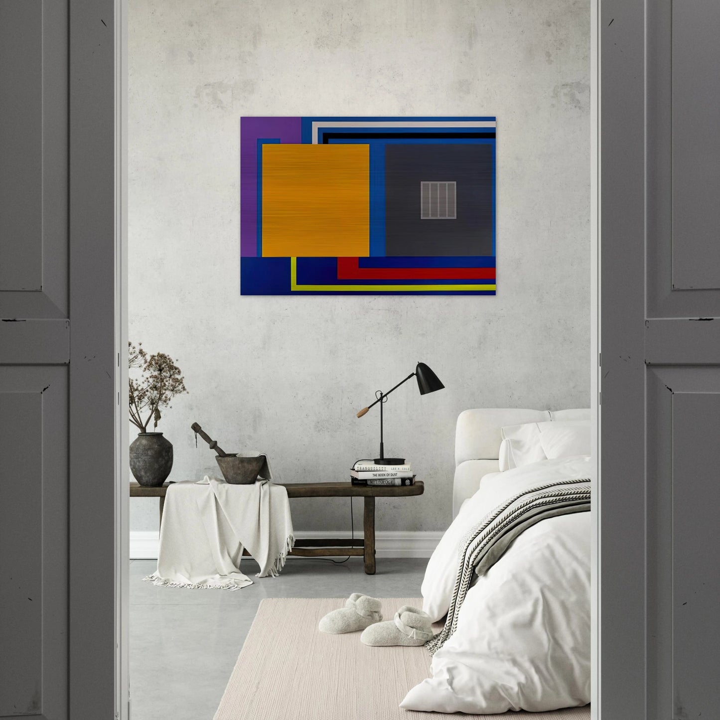 A Perfect World - 1993 - Peter Halley Brushed Aluminum Print - 70x100 cm / 28x40 inches | Peter Halley Aluminum Print | Peter Halley Prints