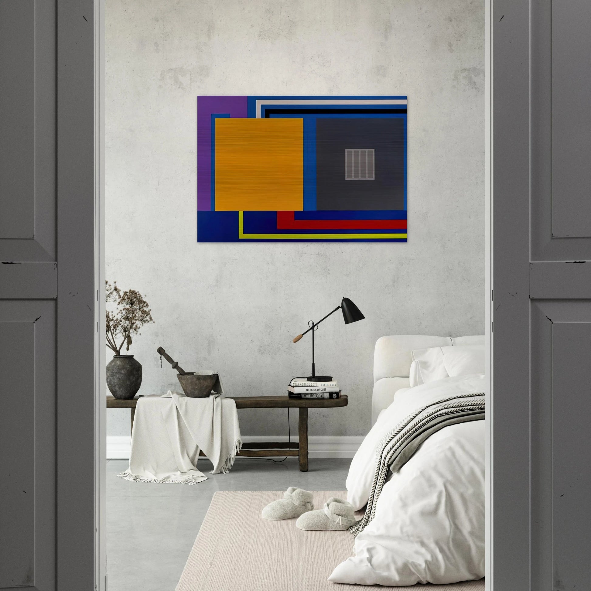 A Perfect World - 1993 - Peter Halley Brushed Aluminum Print - 70x100 cm / 28x40 inches | Peter Halley Aluminum Print | Peter Halley Prints