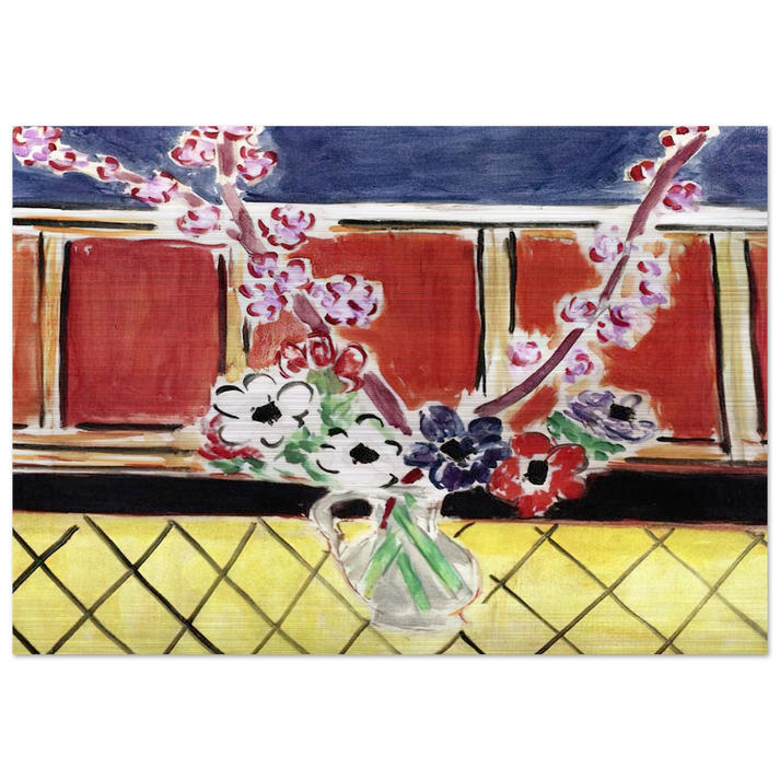 ANEMONES AND PEACH BLOSSOMS 1944 - Henri Matisse Brushed Aluminum Print - 70x100 cm / 28x40 inches | Henri Matisse Aluminum Print | Henri Matisse Prints