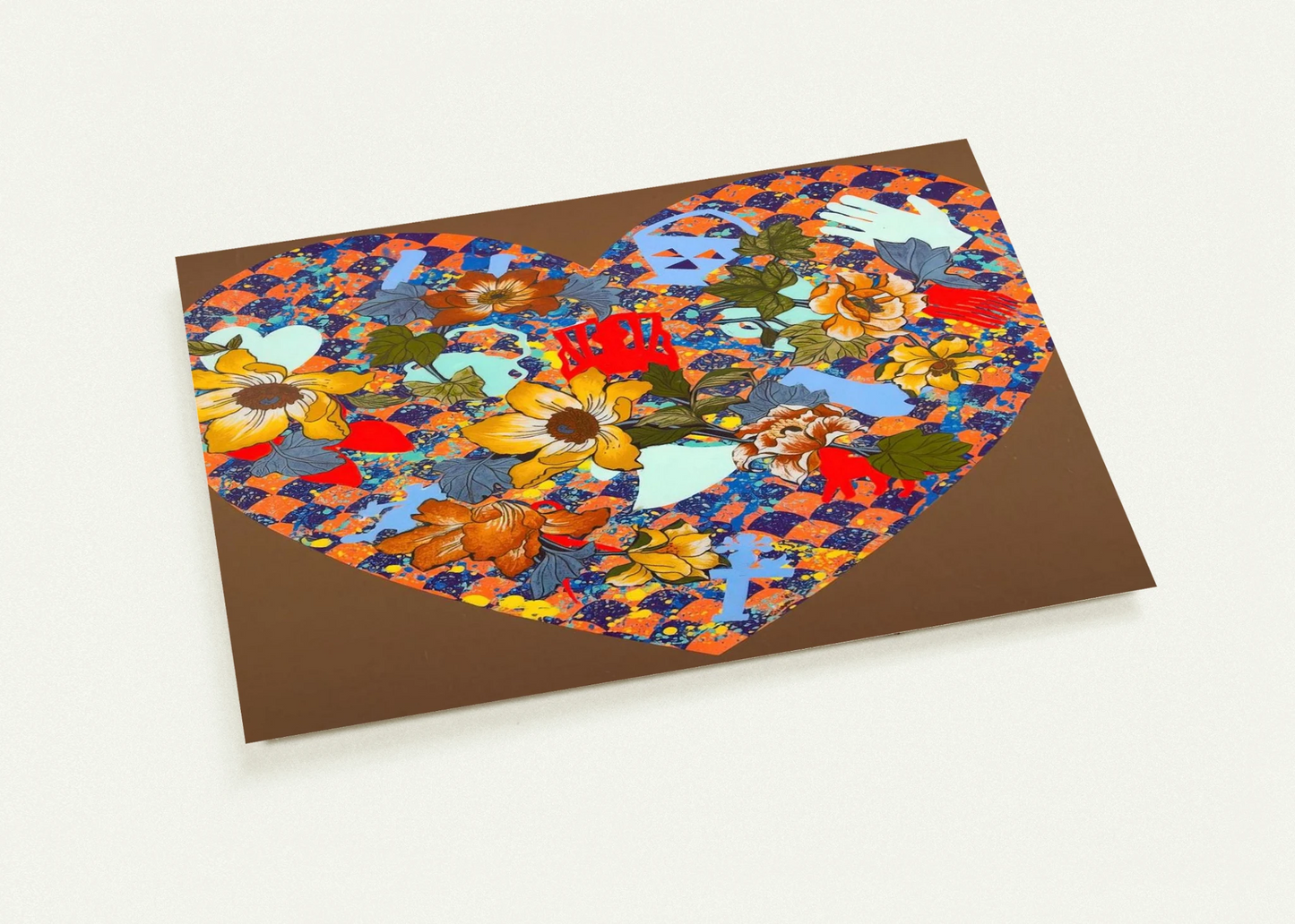 Our Stenciled Heart - 2008 By Miriam Schapiro Pack of 10 Post Cards | Miriam Schapiro Post Cards | A6 (10.5 x 14.8 cm) - 4.1 x 5.8 inches
