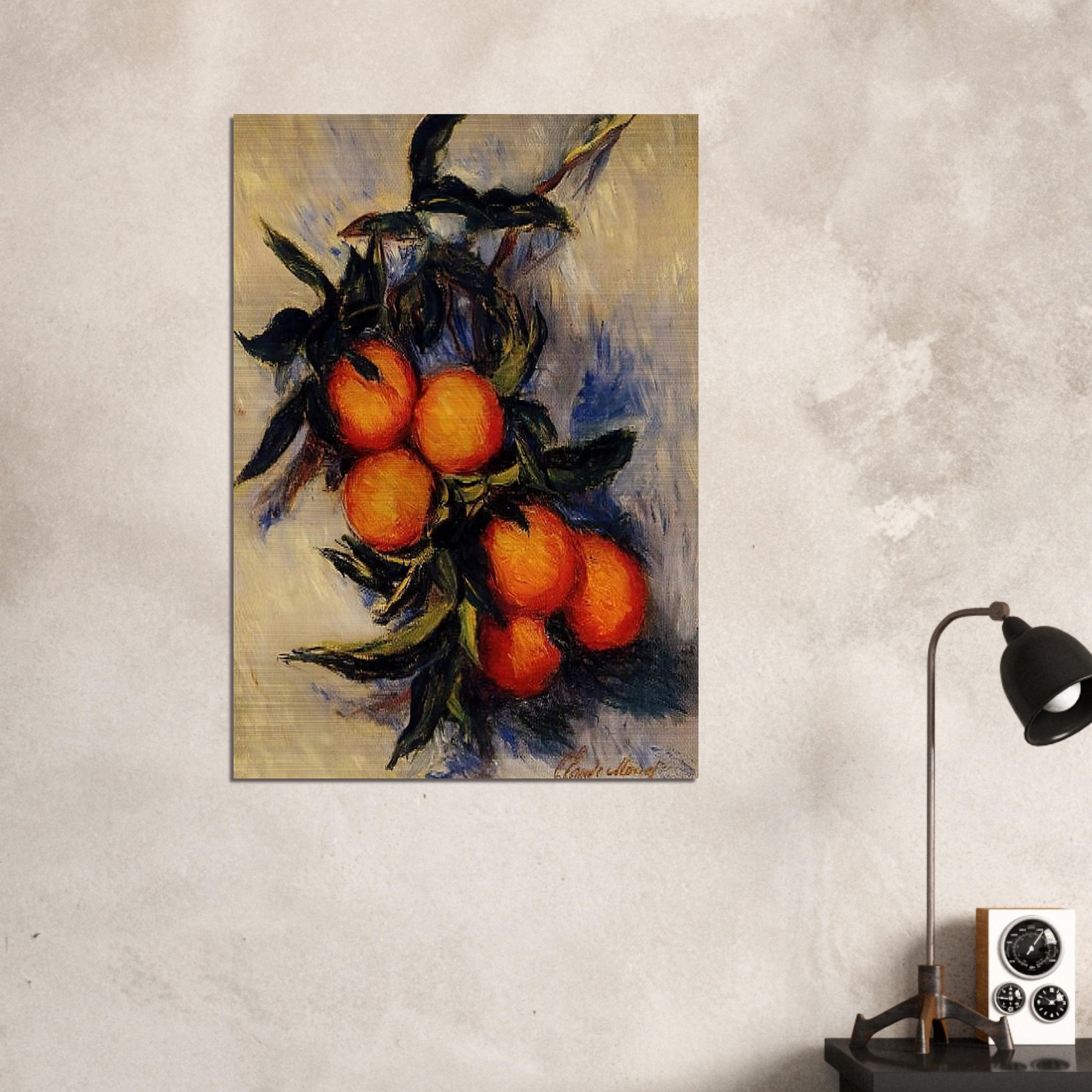 Branch of Orange Bearing Fruit - claude monet Brushed Aluminum Print - 70x100 cm / 28x40 inches | claude monet Aluminum Print | claude monet Prints