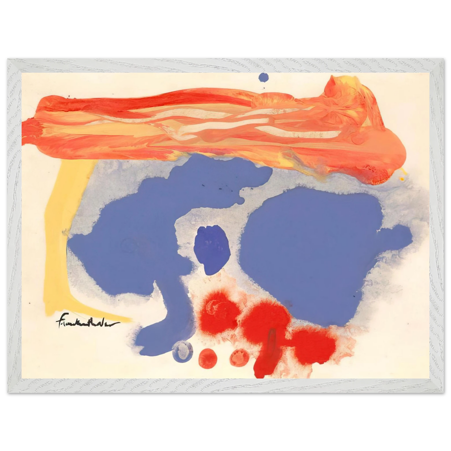 Helen Frankenthaler - Summerscene, Provincetown - 1961 Wall art - A1 (59.4 x 84.1  cm) - Premium Wooden Framed Poster With Fine Art Paper-canvas - Black frame