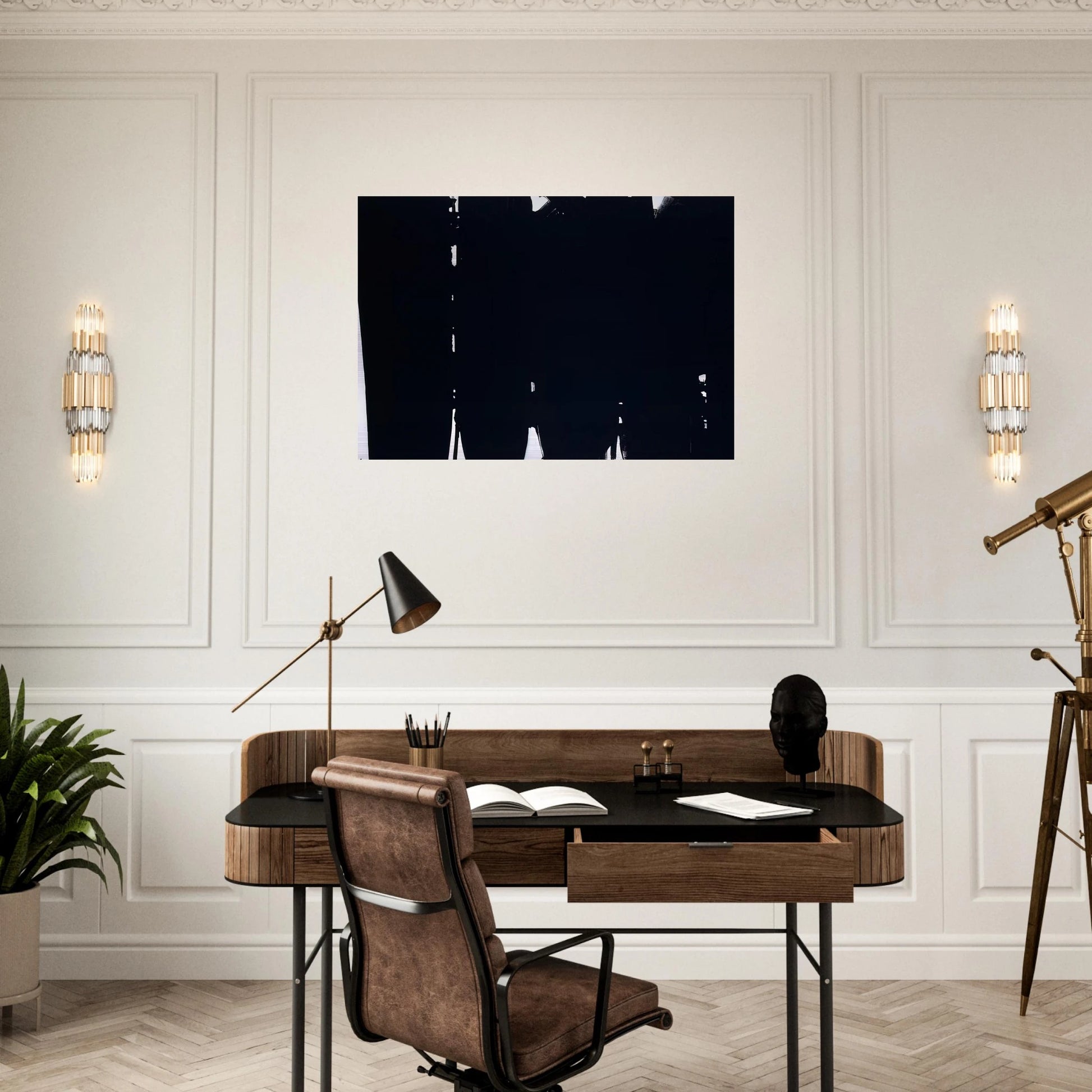 Peinture 220 x 366 cm, 14 mai 1968 - 1968 - Pierre Soulages Brushed Aluminum Print - 70x100 cm / 28x40 inches | Pierre Soulages Aluminum Print | Pierre Soulages Prints