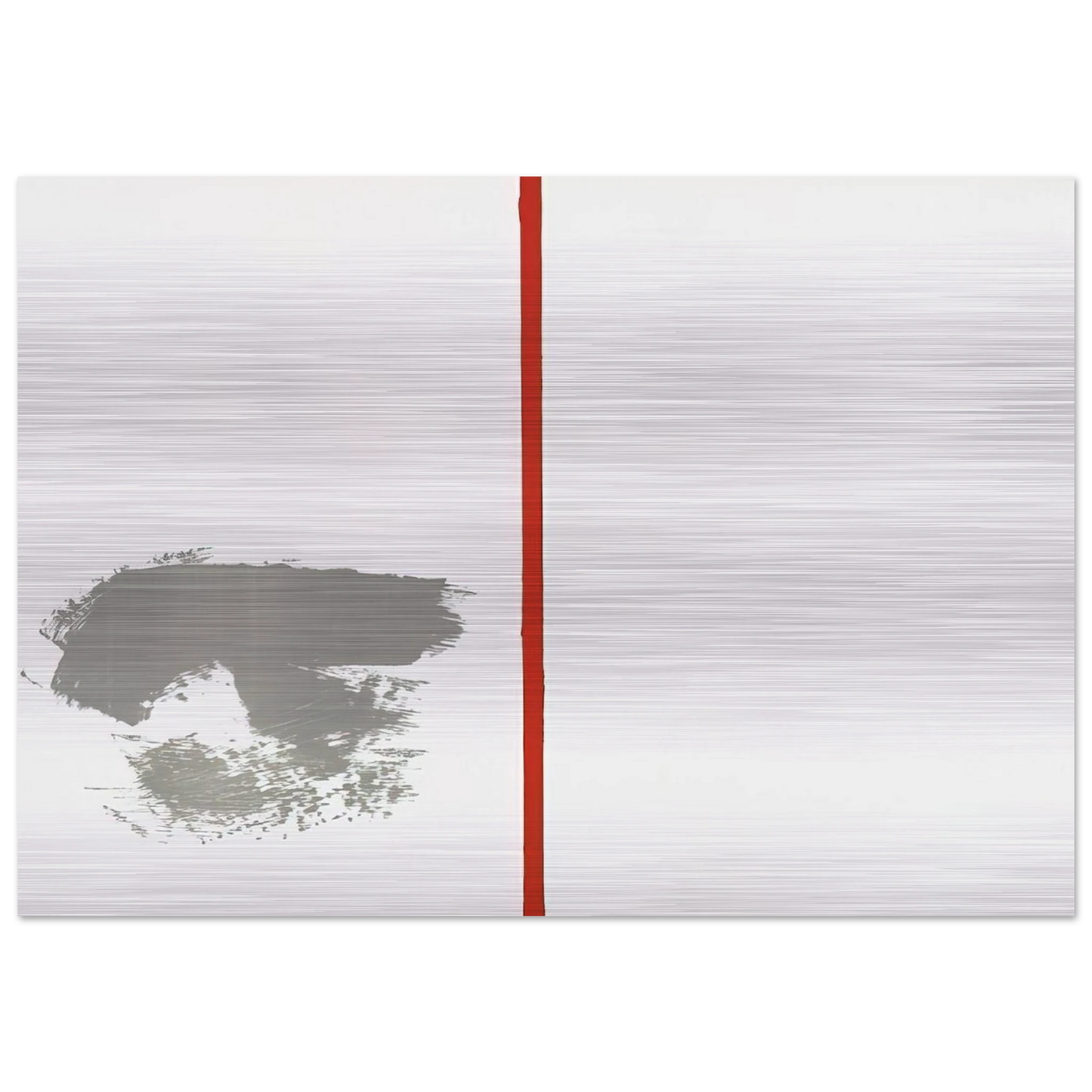 Ohne Titel mit rotem Strich - 1970 - Blinky Palermo Brushed Aluminum Print - 70x100 cm / 28x40 inches | Blinky Palermo Aluminum Print | Blinky Palermo Prints