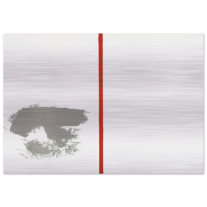 Ohne Titel mit rotem Strich - 1970 - Blinky Palermo Brushed Aluminum Print - 70x100 cm / 28x40 inches | Blinky Palermo Aluminum Print | Blinky Palermo Prints