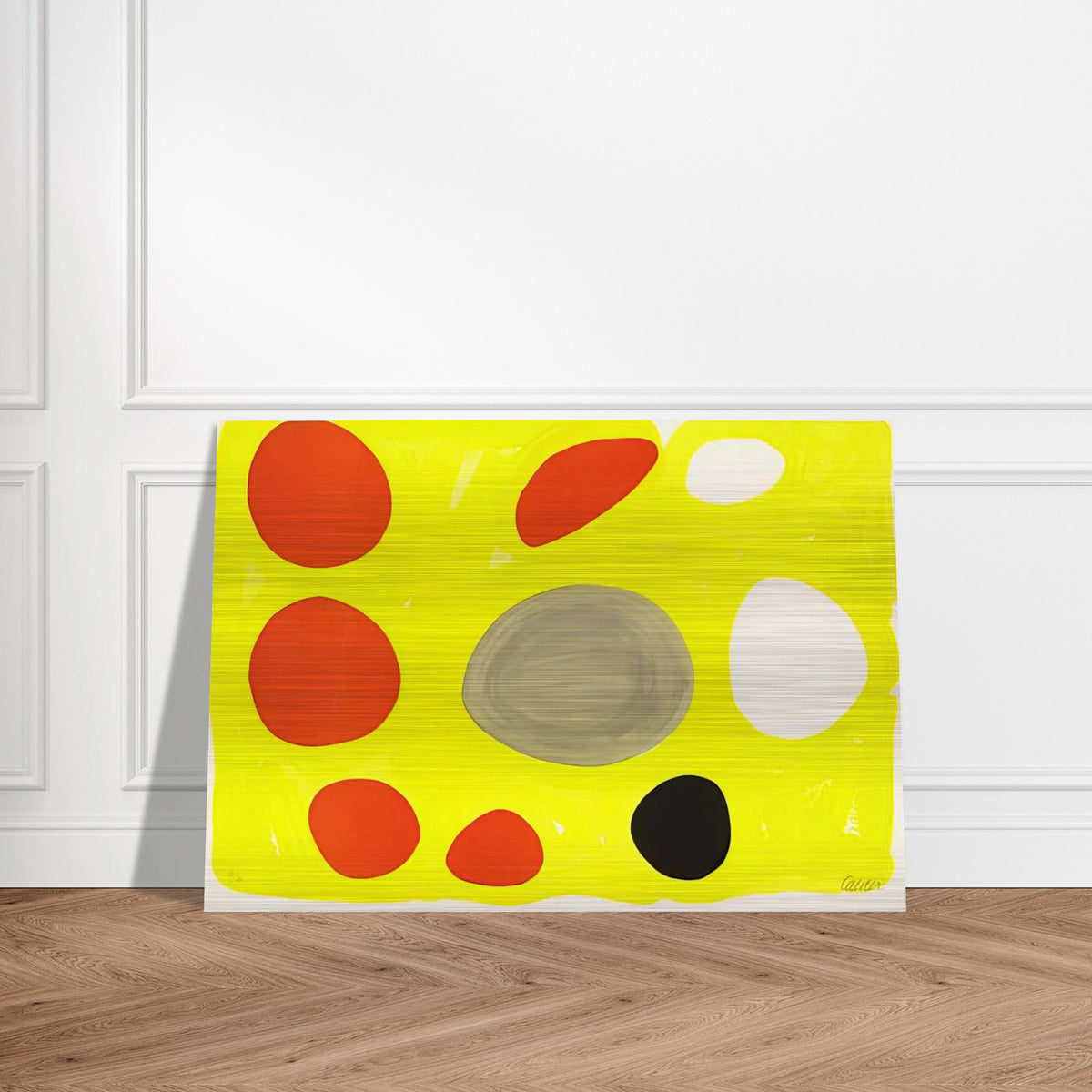 GREY OVAL 1975 - Alexander Calder Brushed Aluminum Print - 70x100 cm / 28x40 inches | Alexander Calder Aluminum Print | Alexander Calder Prints