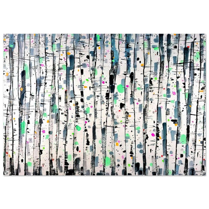 White Poplar Woods - Abstract Expressionism, Ink and wash painting - Wu Guanzhong Acrylic Print - 70x100 cm / 28x40″ inches | Wu Guanzhong Wall Art | Wu Guanzhong Prints
