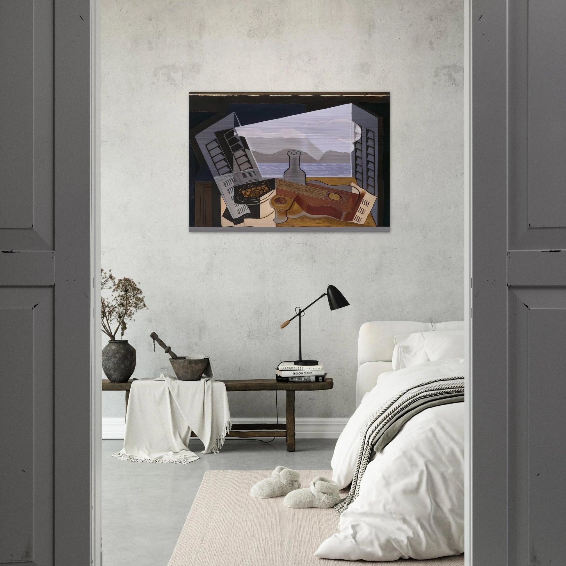 THE OPEN WINDOW 1921 - Juan Gris Brushed Aluminum Print - 70x100 cm / 28x40 inches | Juan Gris Aluminum Print | Juan Gris Prints