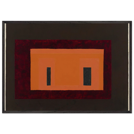 VARIANT ADOBE 1947 1 - Josef Albers 70x100 cm / 28x40 inches Framed Art Print – Black Wooden Frame