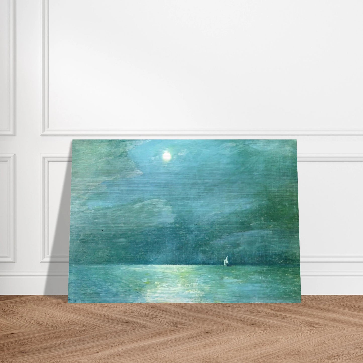 Moonlight on the Sound - Childe Hassam Brushed Aluminum Print - 70x100 cm / 28x40 inches | Childe Hassam Aluminum Print | Childe Hassam Prints