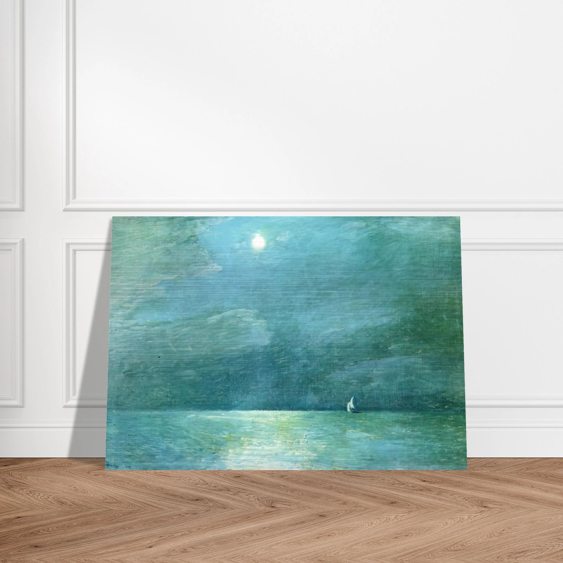 Moonlight on the Sound - Childe Hassam Brushed Aluminum Print - 70x100 cm / 28x40 inches | Childe Hassam Aluminum Print | Childe Hassam Prints