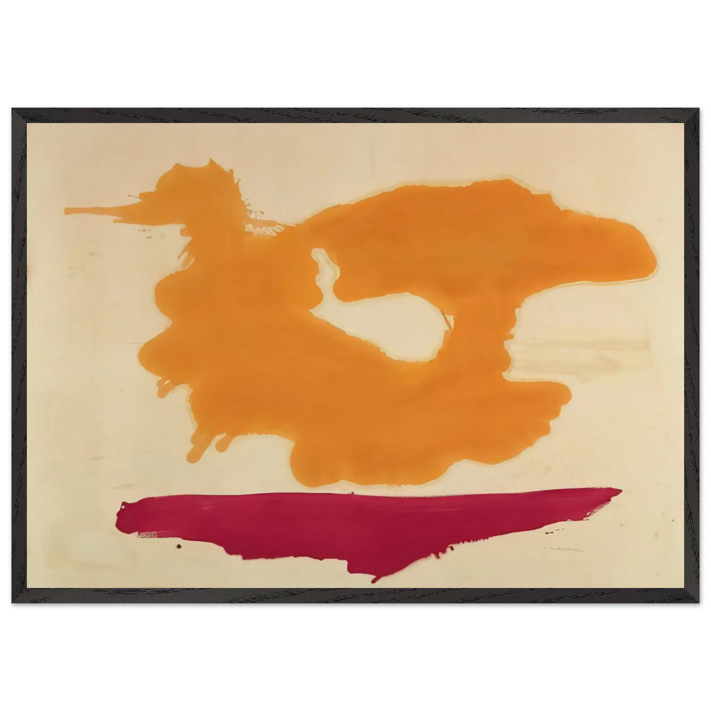 Helen Frankenthaler - Only Orange - 1963 Wall art - A1 (59.4 x 84.1  cm) - Premium Wooden Framed Poster With Fine Art Paper - Wood frame