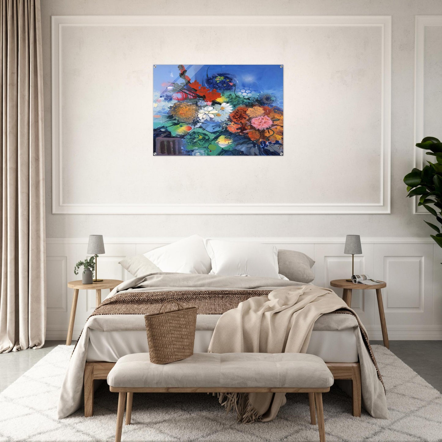 Flowers No. 2 - 1974 - Gebre Kristos Desta Acrylic Print - 70x100 cm / 28x40″ inches