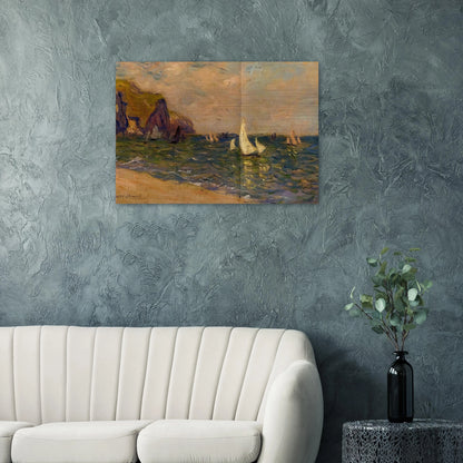 Sailboats at Sea, Pourville - claude monet Brushed Aluminum Print - 70x100 cm / 28x40 inches | claude monet Aluminum Print | claude monet Prints