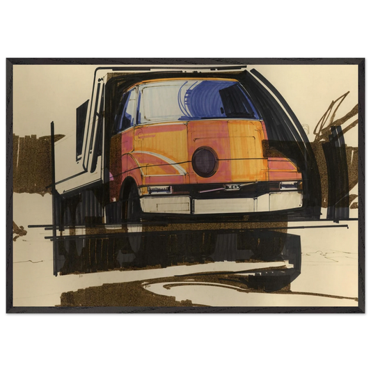 Syd Mead N14 - Syd Mead 70x100 cm / 28x40 inches Framed Art Print – Black Wooden Frame