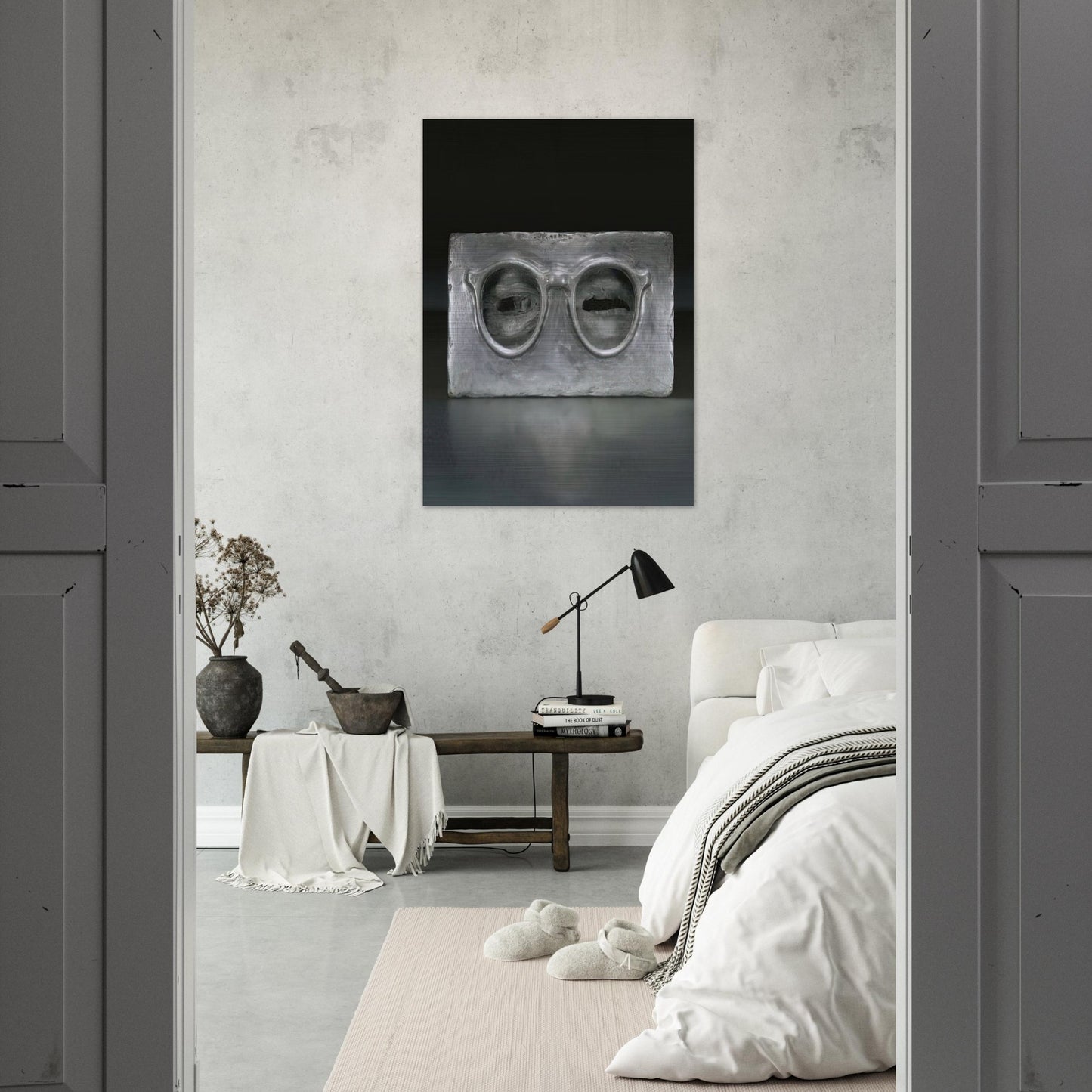 THE CRITIC SEES - Jasper Johns Brushed Aluminum Print - 70x100 cm / 28x40 inches | Jasper Johns Aluminum Print | Jasper Johns Prints