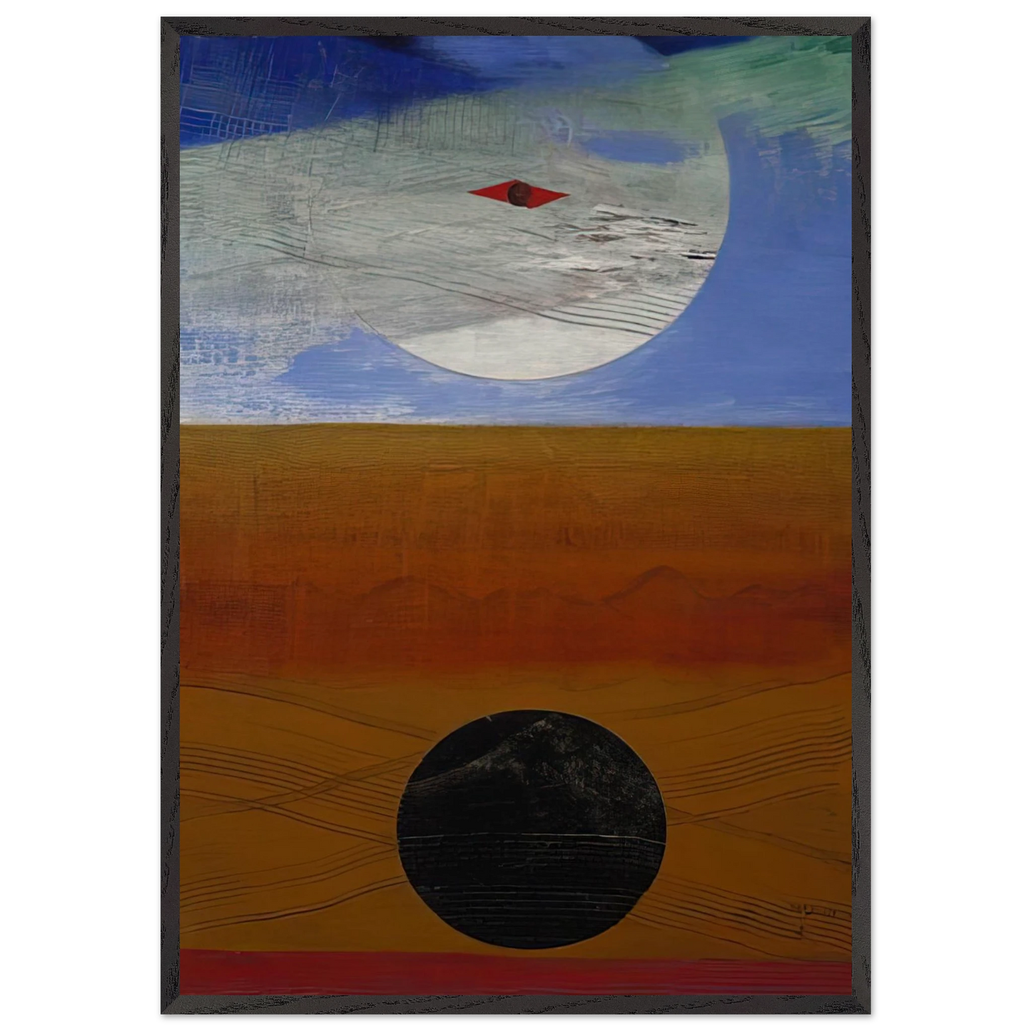 Sea and Sun - Max Ernst 70x100 cm / 28x40 inches Framed Art Print – Black Wooden Frame